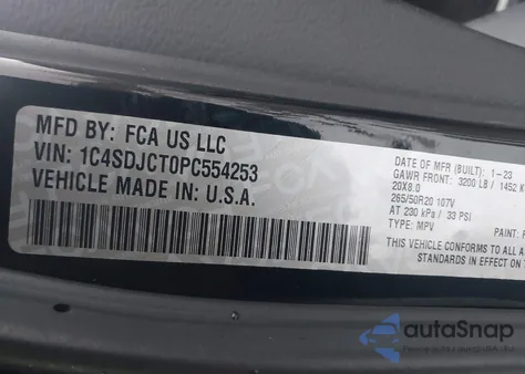 2023 Dodge Durango R/T Plus Awd from USA, damaged, VIN 1C4SDJCT0PC554253